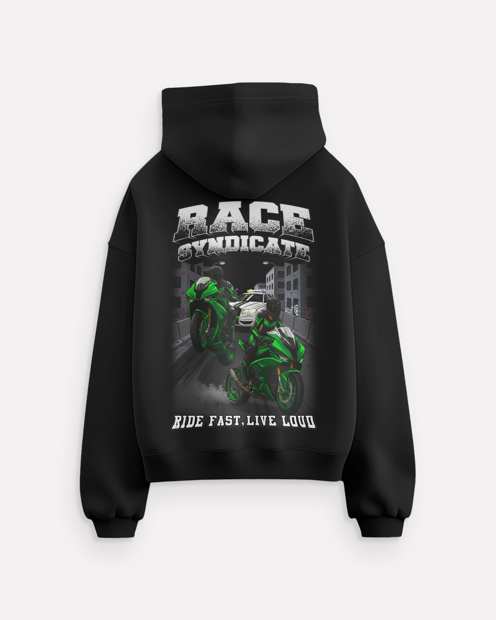 STREET RACER Oversized Zipper Hoodie