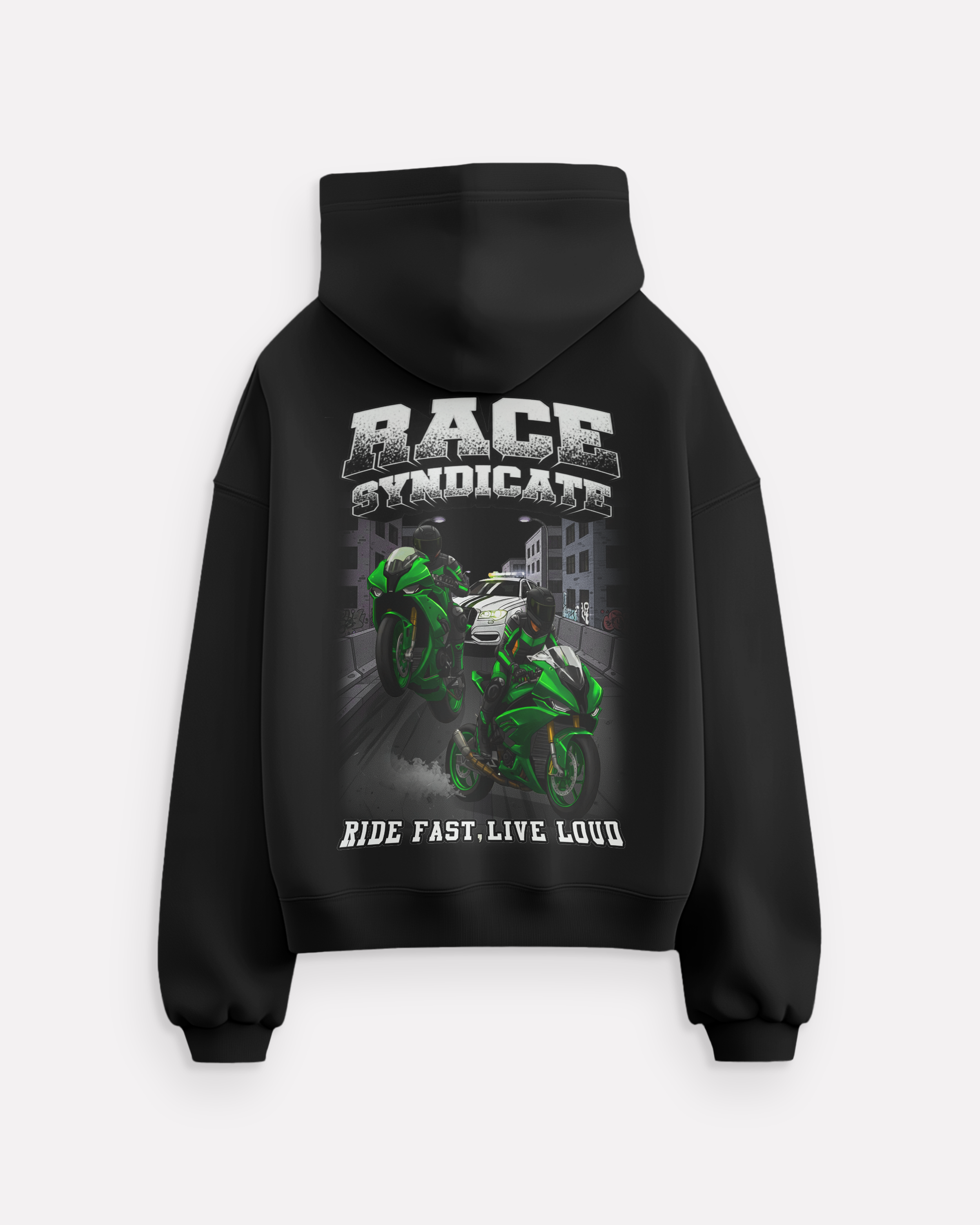 STREET RACER Oversized Zipper Hoodie