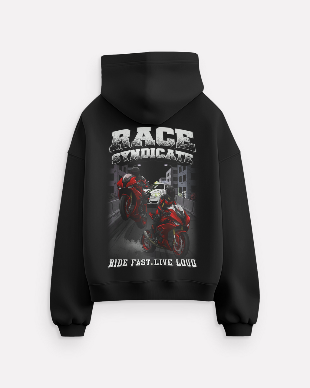 STREET RACER Oversized Zipper Hoodie